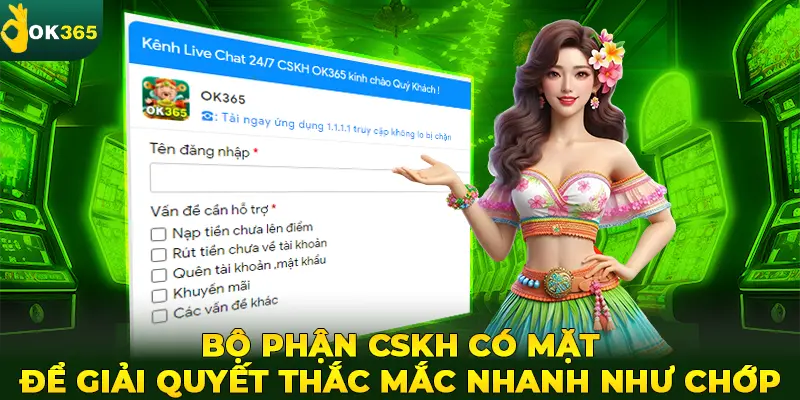 Bộ phận CSKH có mặt để giải quyết thắc mắc nhanh như chớp